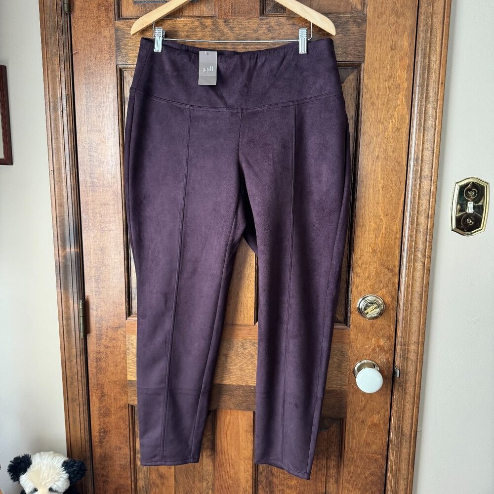 NWT J. Jill Radicchio Pull-On  Faux Suede Pants X-Large